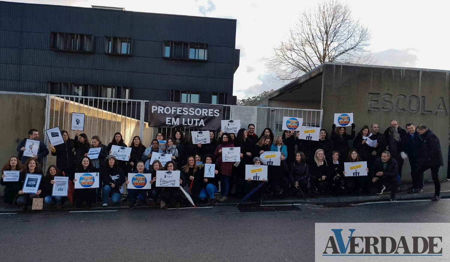 Grupo de professores de Castelo de Paiva em greve pela escola pública e qualidade da educação