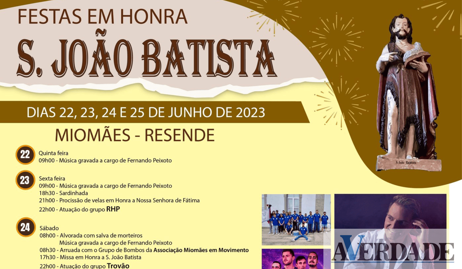 Resende: Comissão de Festas de Miomães realiza Festas em Honra de S. João Batista