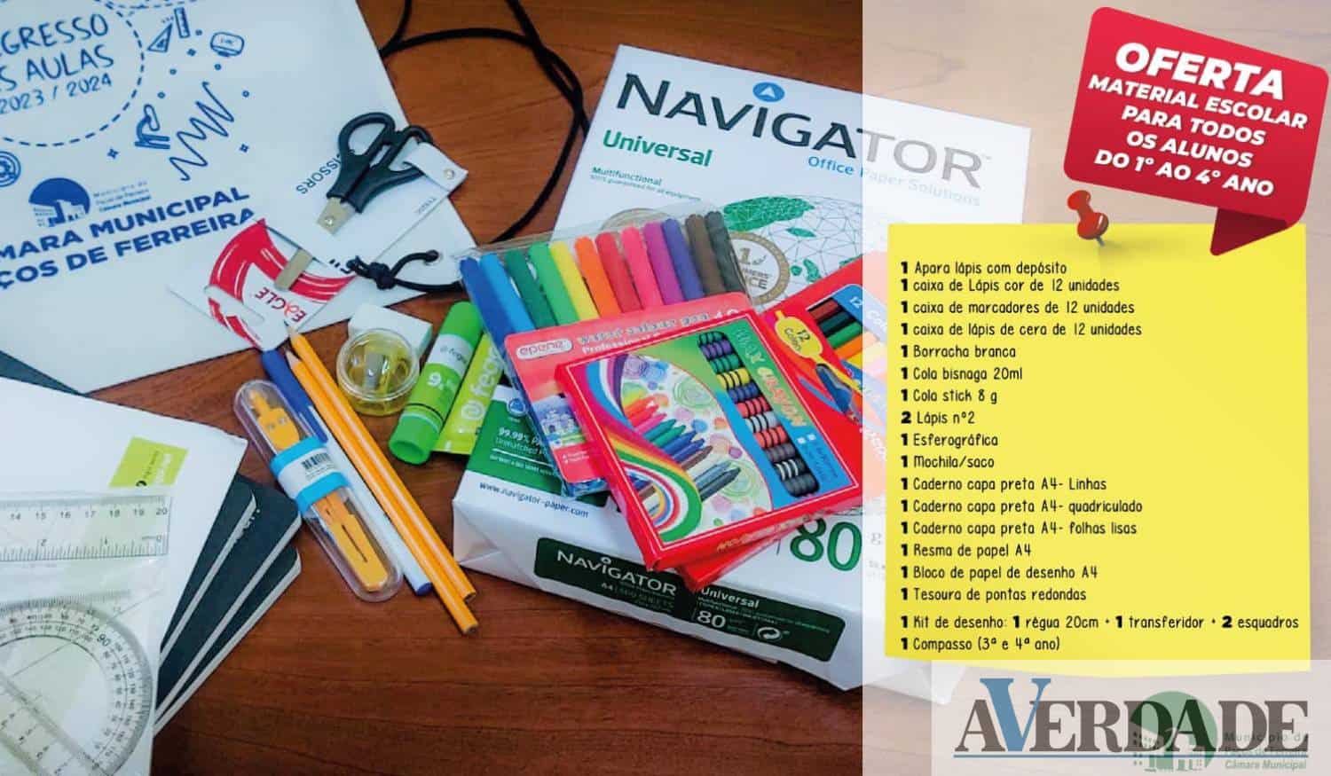 Município de Paços de Ferreira oferece material escolar a todas as crianças do 1.º ciclo