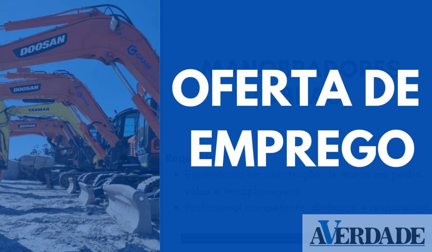 Oferta de Emprego: Granidense está a recrutar Pedreiros e Manobradores com experiência (M/F)