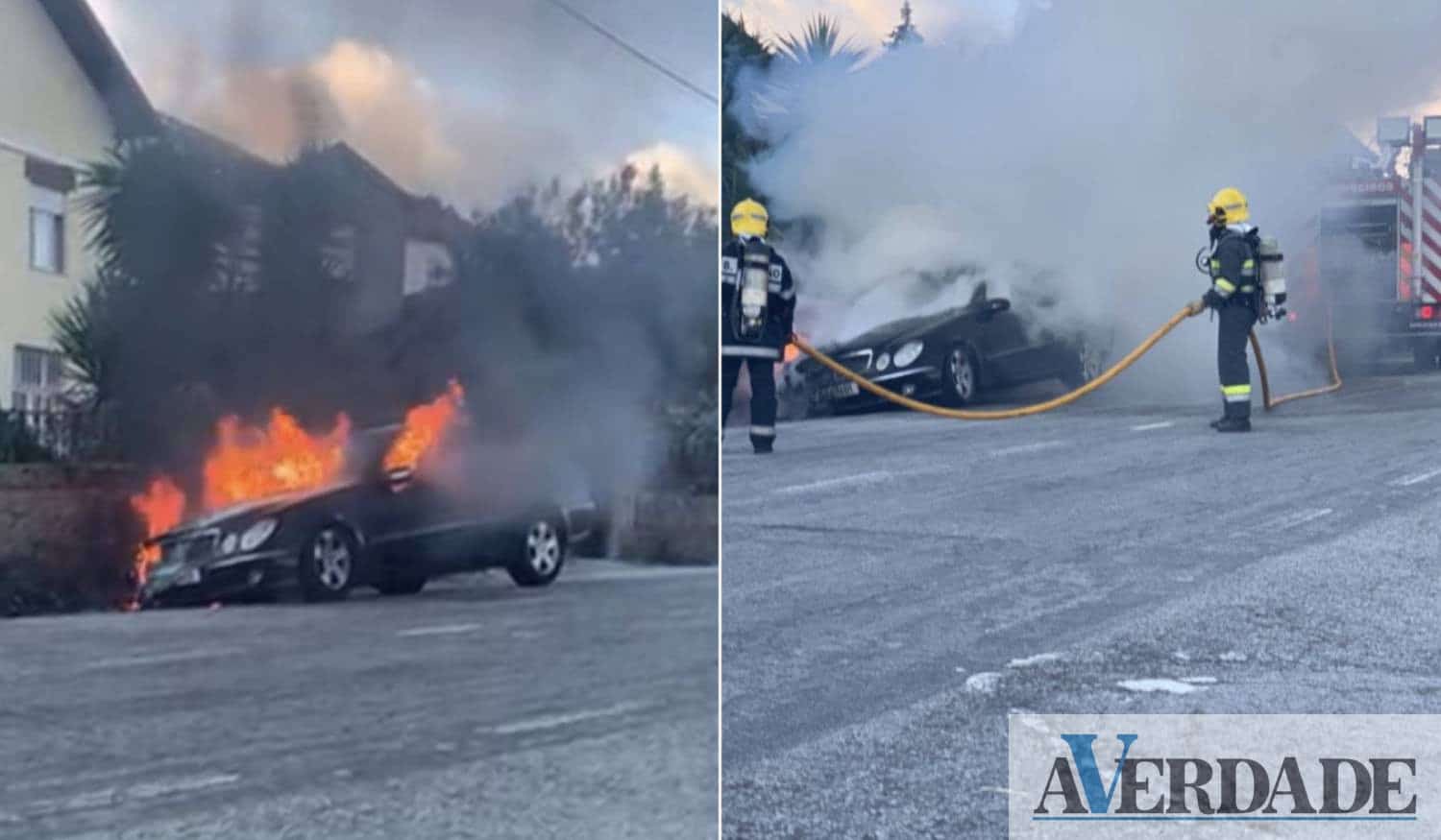 Bombeiros de Baião acionados para incêndio em carro