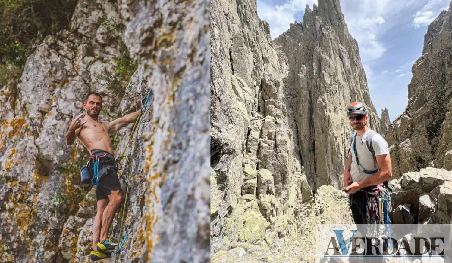 Sem proteção, João Dias escalou uma zona de agulhas graníticas: "foi um prazer escalar ali"
