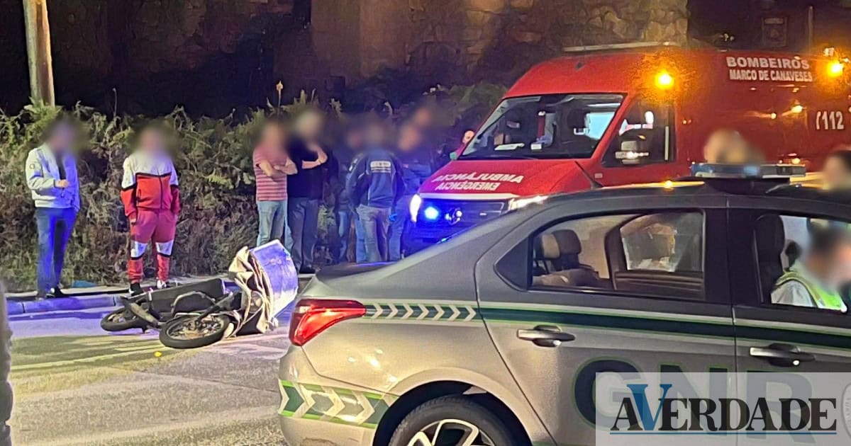 Colisão entre carro e motociclo provoca um ferido em Marco de Canaveses